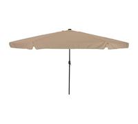 vidaXL Parasol da giardino con luci LED ø395x245 cm Tortora