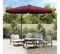 vidaXL Ombrellone da Giardino con Palo in Acciaio 300 cm Rosso Bordò