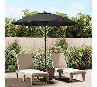 vidaXL Ombrellone da Giardino con Palo in Alluminio 250 cm Nero