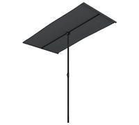 vidaXL Ombrellone da Esterni con Palo in Alluminio Parasole Protezione per il Sole Telo Protettivo Tenda Accessori da Esterni 2x1,5 m Nero