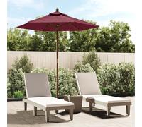 vidaXL Ombrellone da Giardino con Palo in Legno Bordeaux 196x231 cm