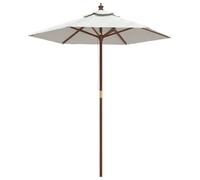 vidaXL Ombrellone da Giardino con Palo in Legno Sabbia 196x231 cm