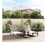 vidaXL Ombrellone da Giardino con Palo in Legno Sabbia 300x300x273 cm