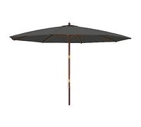 vidaXL Ombrellone da Giardino con Palo in Legno Tortora 400x273 cm