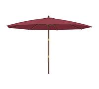vidaXL Ombrellone da Giardino con Palo Legno Rosso Bordeaux 400x273 cm