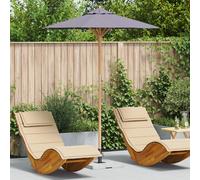 vidaXL Ombrellone da patio rotondo grande 180 x 230 cm tessuto in poliestere grigio scuro resistente ai raggi UV con rivestimento idrorepellente regolabile pieghevole per uso esterno ombrelloni e