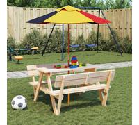 vidaXL Ombrellone da Giardino per Bambini con Palo in Legno Ø120x140cm