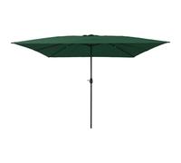 vidaXL Grande ombrellone verde con tetto regolabile - Protezione UV, impermeabile, perfetto per ambienti esterni, facile da montare, pieghevole, ordinato, ideale per il tempo libero estivo e l'ombra