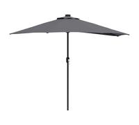 vidaXL Ombrellone da Patio Antracite 294 x 150 x 224 cm, in Tessuto Poliestere, con Telaio in Alluminio. Ha luci LED, manovella, Resistenza ai Raggi UV, è Impermeabile e ventilato, Ideale per estern