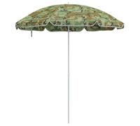 vidaXL Ombrellone da Spiaggia Mimetico 263 x 263 x 272 cm, Parasol Rotondo Moderno, Ombrello Portatile per Sole, Relax in Spiaggia, soluzioni Resistenti per L'Ombrellone