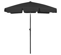 vidaXL Ombrellone da Spiaggia Nero 180x120 cm