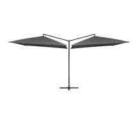 VIDAXL - Ombrellone Doppio con Palo in Acciaio 250x250 cm Antracite