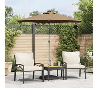 vidaXL Ombrellone Giardino con LED Palo Acciaio Tortora 225x225x212 cm