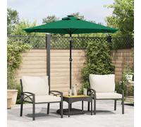 vidaXL Ombrellone Giardino con LED Palo Acciaio Verde 225x225x212 cm