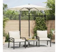 vidaXL Ombrellone Giardino con Palo in Acciaio Bianco 223x223x213 cm