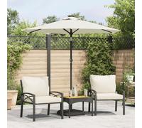 vidaXL Ombrellone Giardino con Palo in Acciaio Bianco 225x225x212 cm