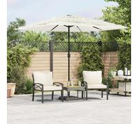 vidaXL Ombrellone Giardino con Palo in Acciaio Bianco 248x248x248 cm