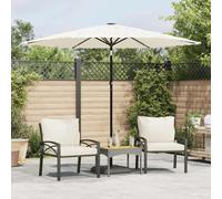 vidaXL Ombrellone Giardino con Palo in Acciaio Bianco 268x268x226 cm