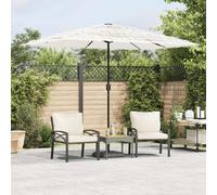 vidaXL Ombrellone Giardino con Palo in Acciaio Bianco 300x200x250 cm