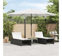 vidaXL Ombrellone Giardino con Palo in Acciaio Bianco 388x388x248 cm