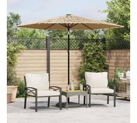 vidaXL Ombrellone Giardino con Palo in Acciaio Marrone 268x268x226 cm