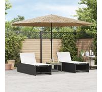 vidaXL Ombrellone Giardino con Palo in Acciaio Marrone 388x388x248 cm
