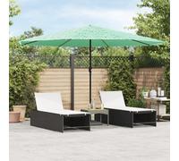 vidaXL Ombrellone Giardino con Palo in Acciaio Verde 388x388x248 cm