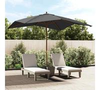 vidaXL Ombrellone Giardino con Palo in Legno Antracite 300x300x273 cm