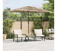 vidaXL Ombrellone Giardino LED e Palo in Acciaio Marrone 248x248x248cm