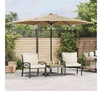 vidaXL Ombrellone Giardino LED e Palo in Acciaio Marrone 288x288x225cm