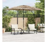 vidaXL Ombrellone Giardino LED e Palo in Acciaio Marrone 300x200x250cm
