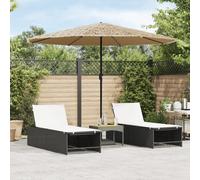 vidaXL Ombrellone Giardino LED e Palo in Acciaio Marrone 324x324x247cm