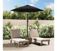 vidaXL Ombrellone Nero 200x224 cm in Alluminio