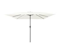 vidaXL Ombrellone Quadrato per Giardino 295 x 245 cm Bianco Sabbia. È Un Ombrello da Esterno Regolabile, Resistente ai Raggi UV, Ideale Come Parasole per Spiaggia e Piscina, e Perfetto Come copertur