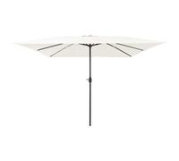 vidaXL Ombrellone Quadrato da Giardino 295x245 cm Bianco Sabbia