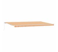 vidaXL Ombrellone Retrattile Manuale Esterno Arancione e Strisce Bianche 600X300 cm Resistente all'Acqua UV Resistente Assemblaggio Facile Ombrellone da Patio Copertura Ombra Tende da Giardino Ombre