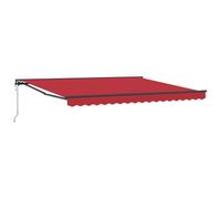 vidaXL Ombrellone retrattile rosso da esterno, 4 x 3 m. Ha un telaio in alluminio, è resistente all'acqua e ai raggi UV. Regolazione manuale, verniciato a polvere. Ideale per cortili, tettoie
