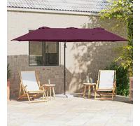 vidaXL Ombrellone Rosso Bordeaux 372 x 198 x 243 cm