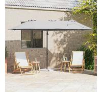 vidaXL Ombrellone Sabbia 372 x 198 x 243 cm Poliestere e Alluminio, Ombrello da Balcone, Grande Tenda da Esterno, Moderno con Protezione UV per Giardino, Piscina, Spiaggia e Terrazzo