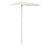 vidaXL Ombrellone Semicircolare da Giardino con Palo 180x90 cm Sabbia