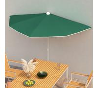 vidaXL Ombrellone Semicircolare da Giardino con Palo 180x90 cm Verde