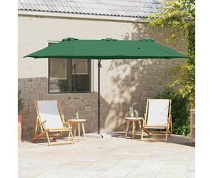 vidaXL Ombrellone Verde 372 x 198 x 243 cm Poliestere e Alluminio