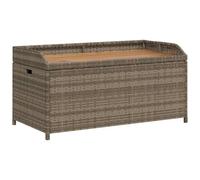 vidaXL Opbergbank 100x50x52 cm poly rattan en acaciahout grijs