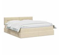 vidaXL Opbergbed met matras Crèmekleurig 140 x 200 cm fluweel