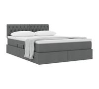 vidaXL Letto con Contenitore e Materasso Grigio Scuro 140 x 190 cm, Letto Idraulico Comodo, soluzioni Moderne per Lo stoccaggio, mobili salvaspazio per Una Camera ordinata