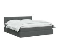 vidaXL Opbergbed met matras Donkergrijs 140 x 190 cm fluweel