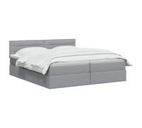 vidaXL Opbergbed met matras Lichtgrijs 140 x 200 cm fluweel
