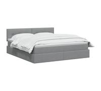 vidaXL Opbergbed met matras Lichtgrijs 140 x 200 cm fluweel