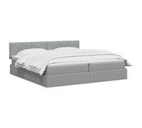 vidaXL Opbergbed met matras Lichtgrijs 200 x 200 cm fluweel