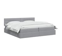 vidaXL Opbergbed met matras Lichtgrijs 200 x 200 cm fluweel